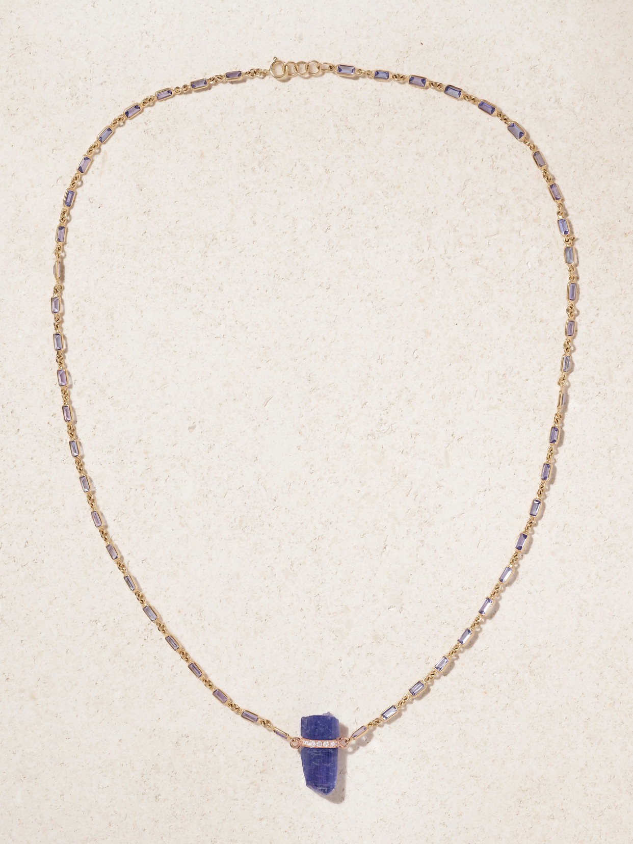 Jia Jia 14-karat Gold, Tanzanite And Diamond Necklace In Gold