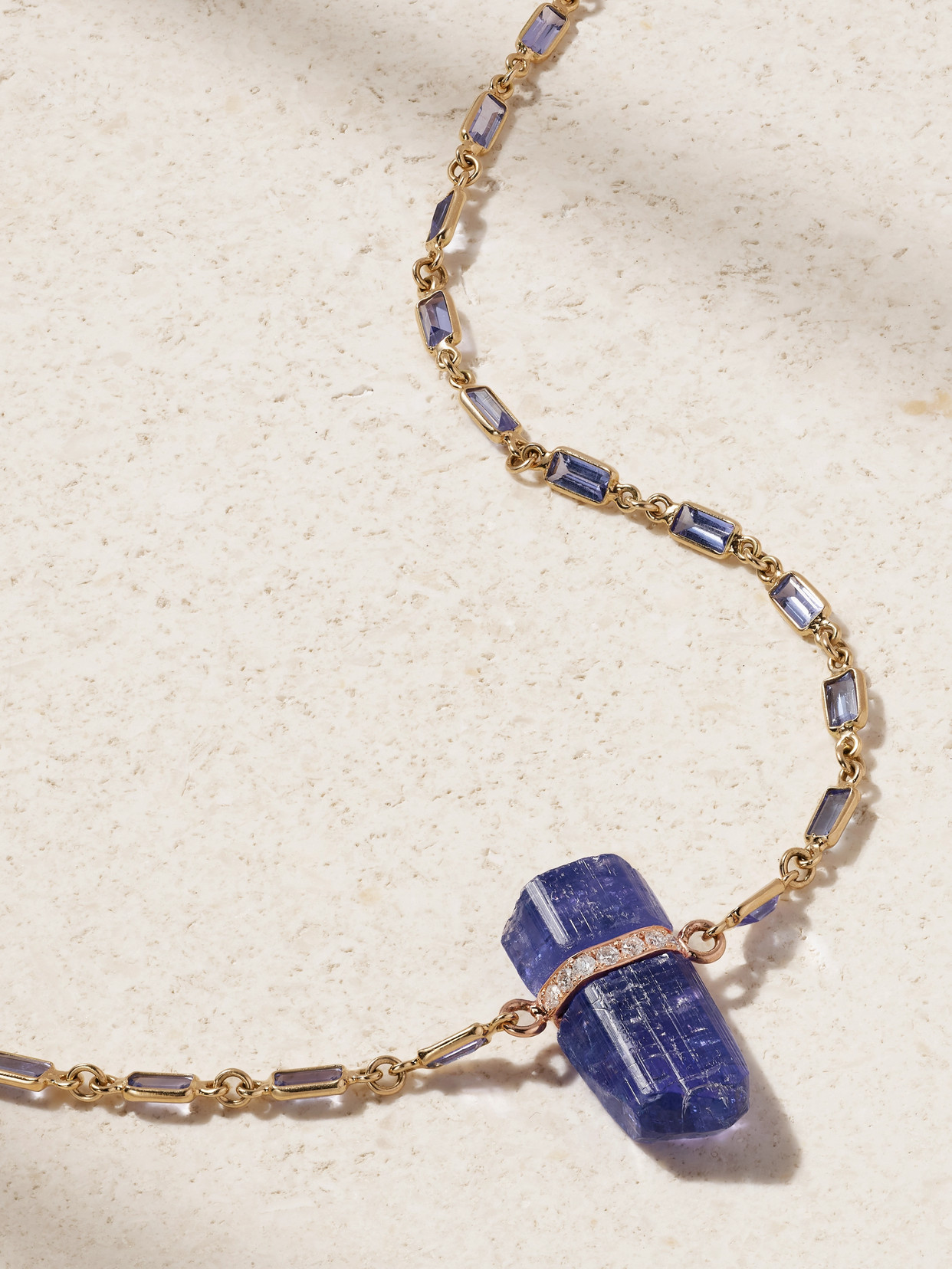 Jia Jia 14-karat Gold, Tanzanite And Diamond Necklace