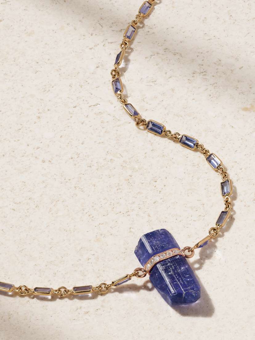 JIA JIA 14-karat Gold, Tanzanite And Diamond Necklace