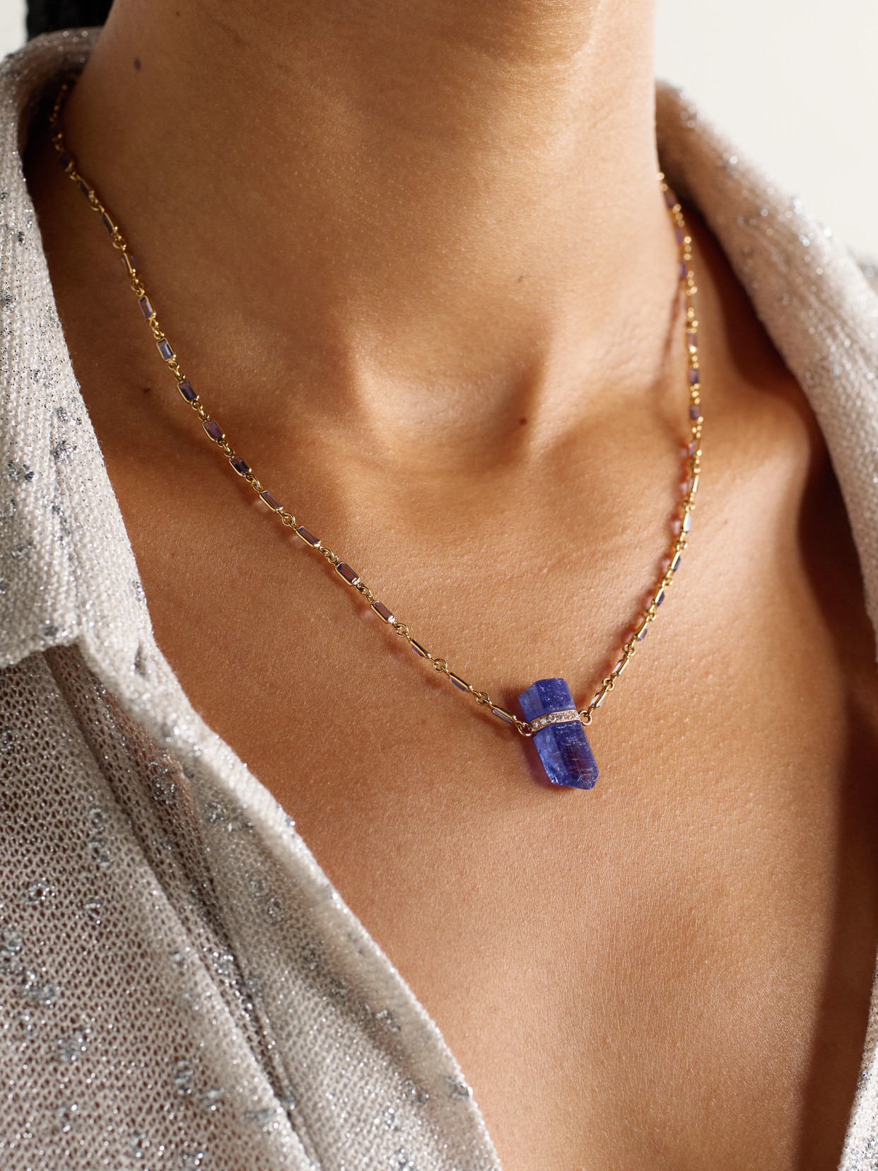 Jia Jia 14-karat Gold, Tanzanite And Diamond Necklace In Gold