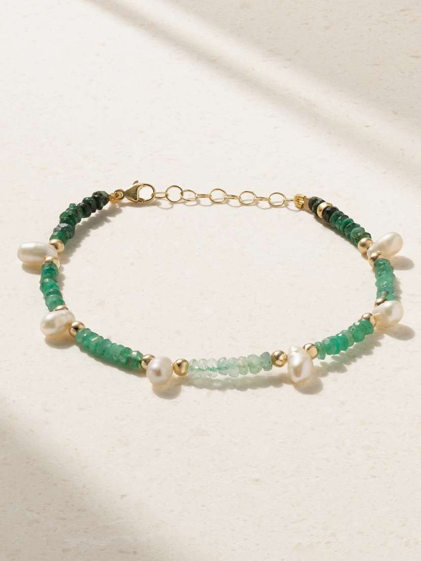 JIA JIA , Emerald And Pearl Bracelet