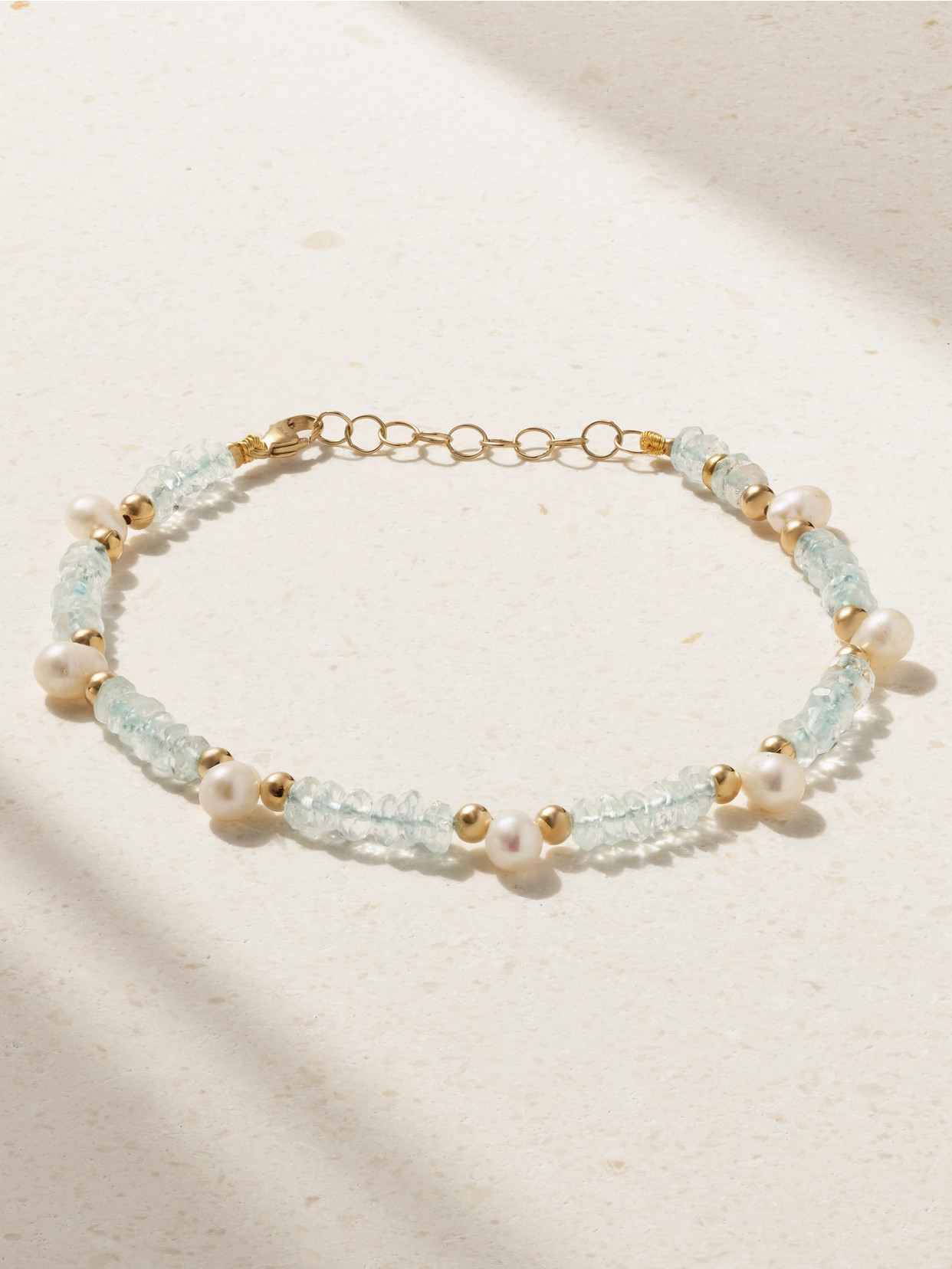 Jia Jia 14-karat Gold, Aquamarine And Pearl Bracelet