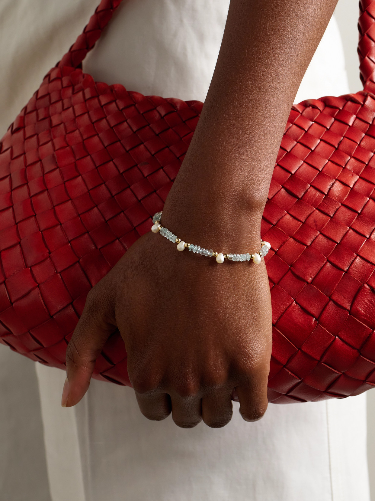 Jia Jia 14-karat Gold, Aquamarine And Pearl Bracelet