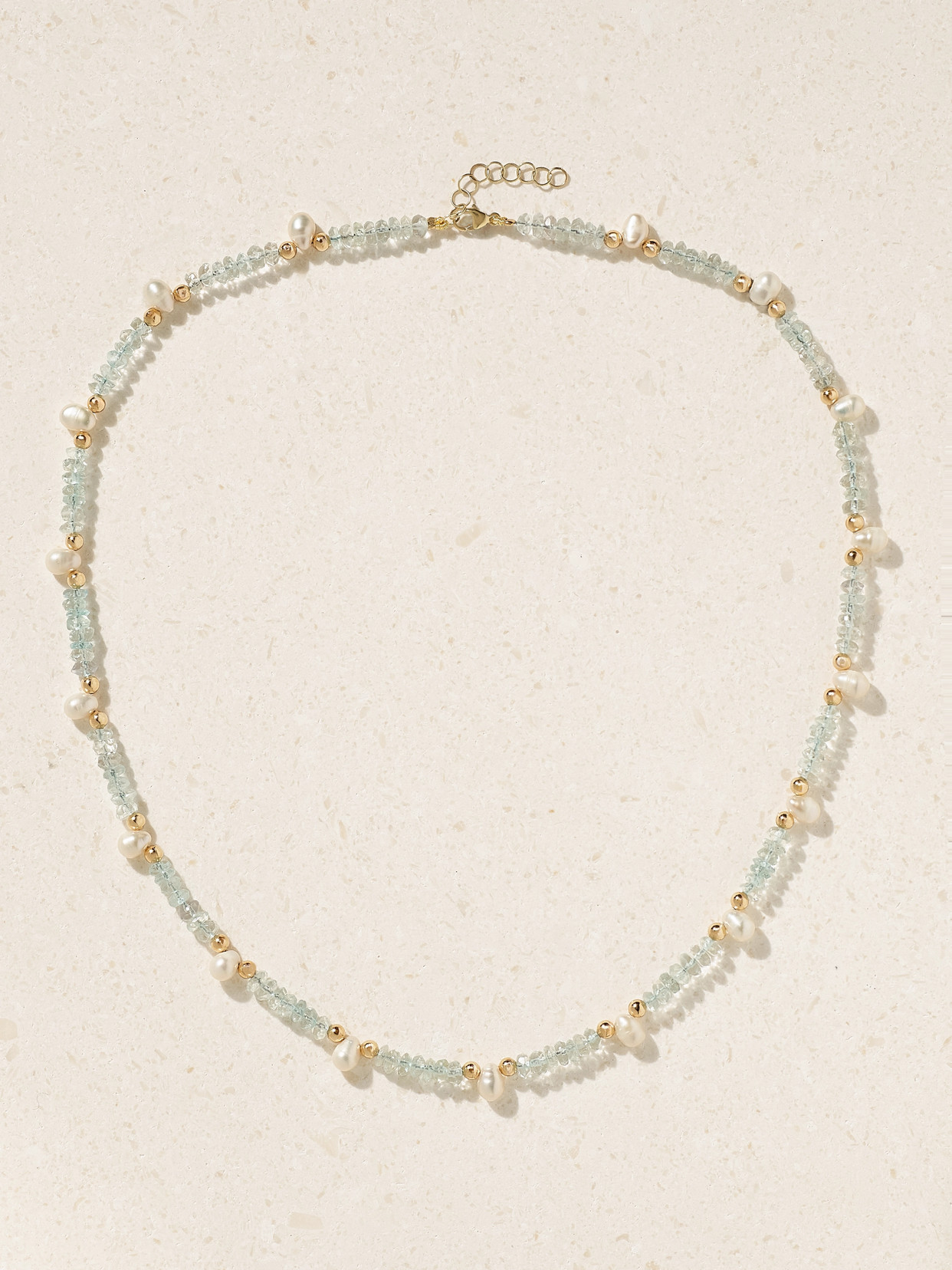 Jia Jia Gold, Aquamarine And Pearl Necklace