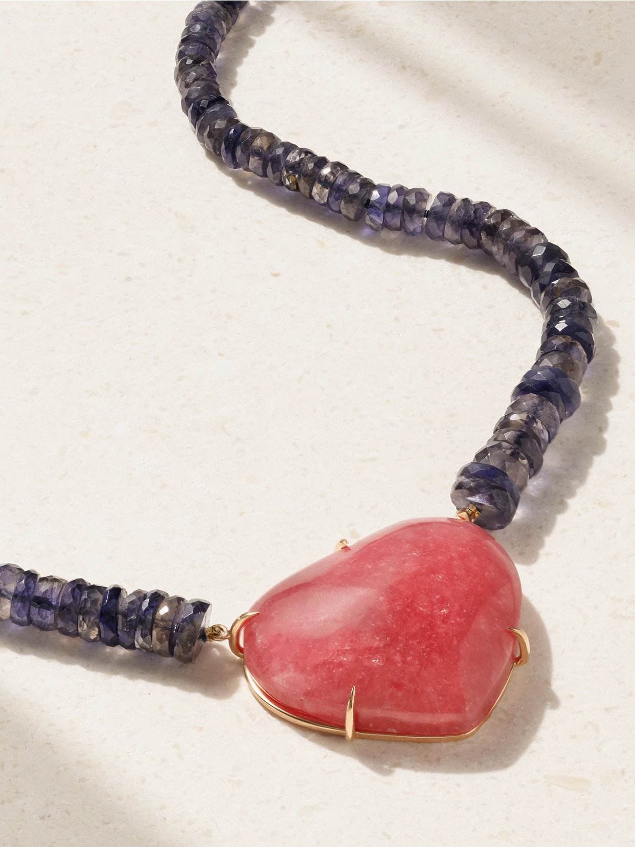 Jia Jia Gold, Iolite And Rhodochrosite Necklace In Blue