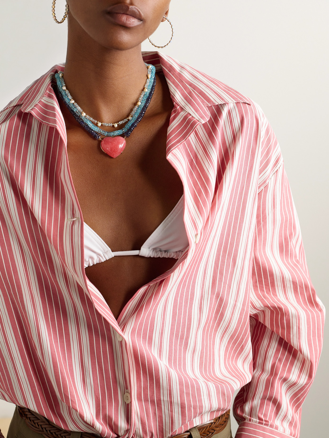 Jia Jia Gold, Iolite And Rhodochrosite Necklace In Blue