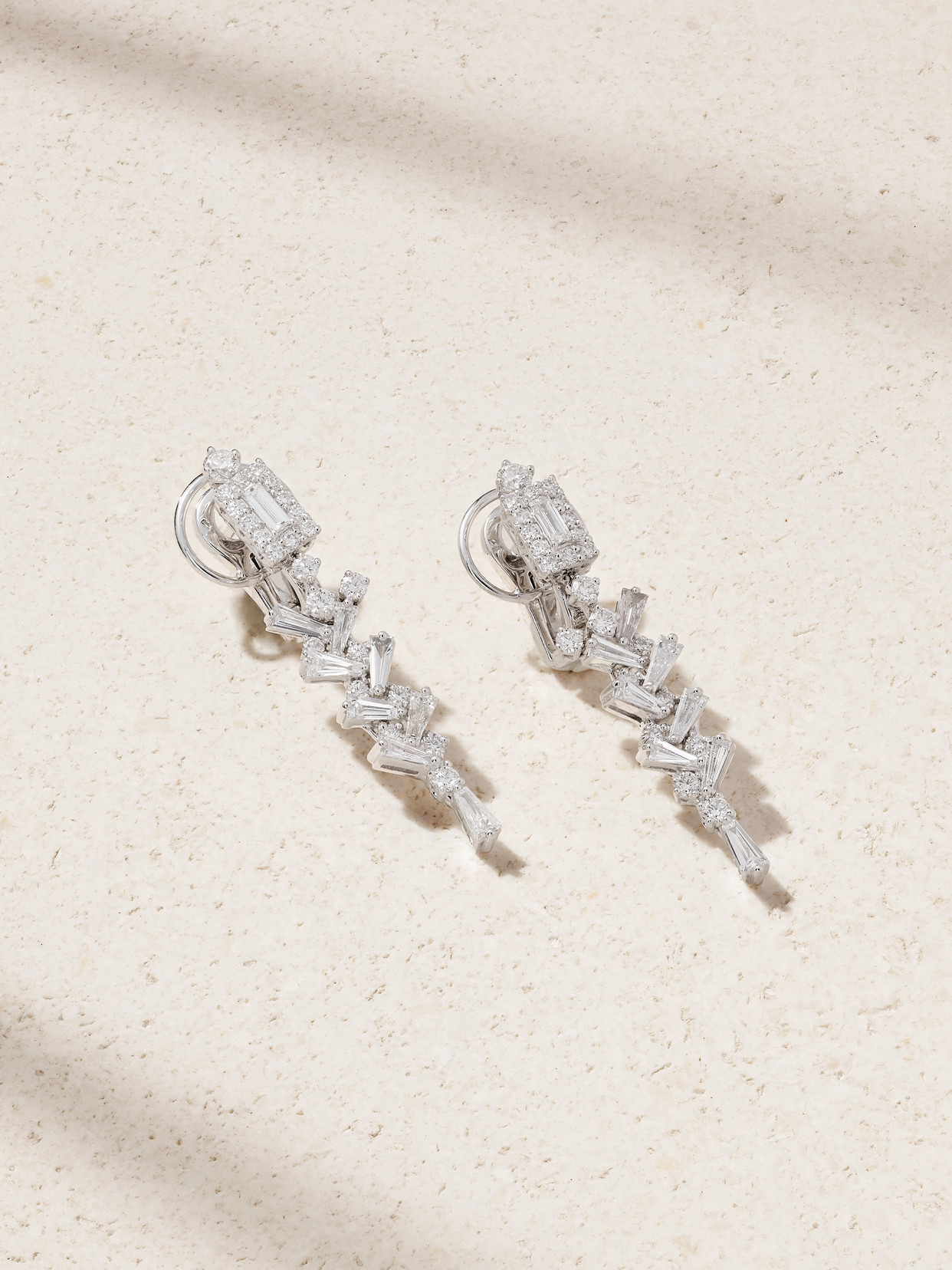 Yeprem 18-karat White Gold Diamond Earrings In Silver