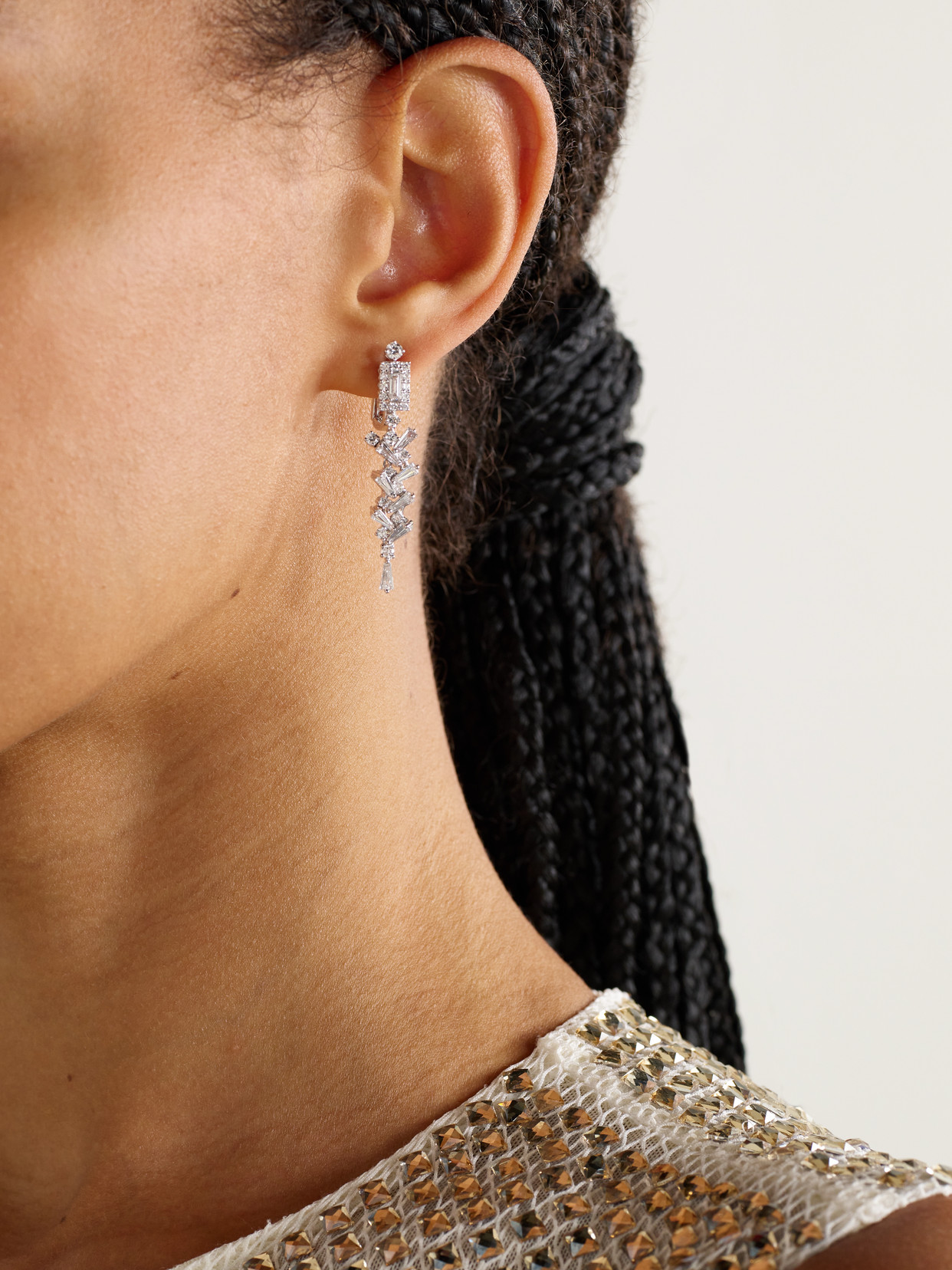 Yeprem 18-karat White Gold Diamond Earrings In Gray