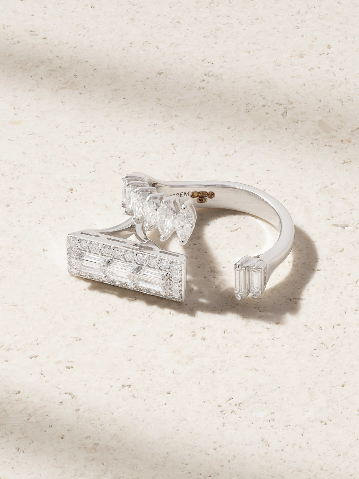 Yeprem Y-not 18-karat White Gold Diamond Ring In Silver