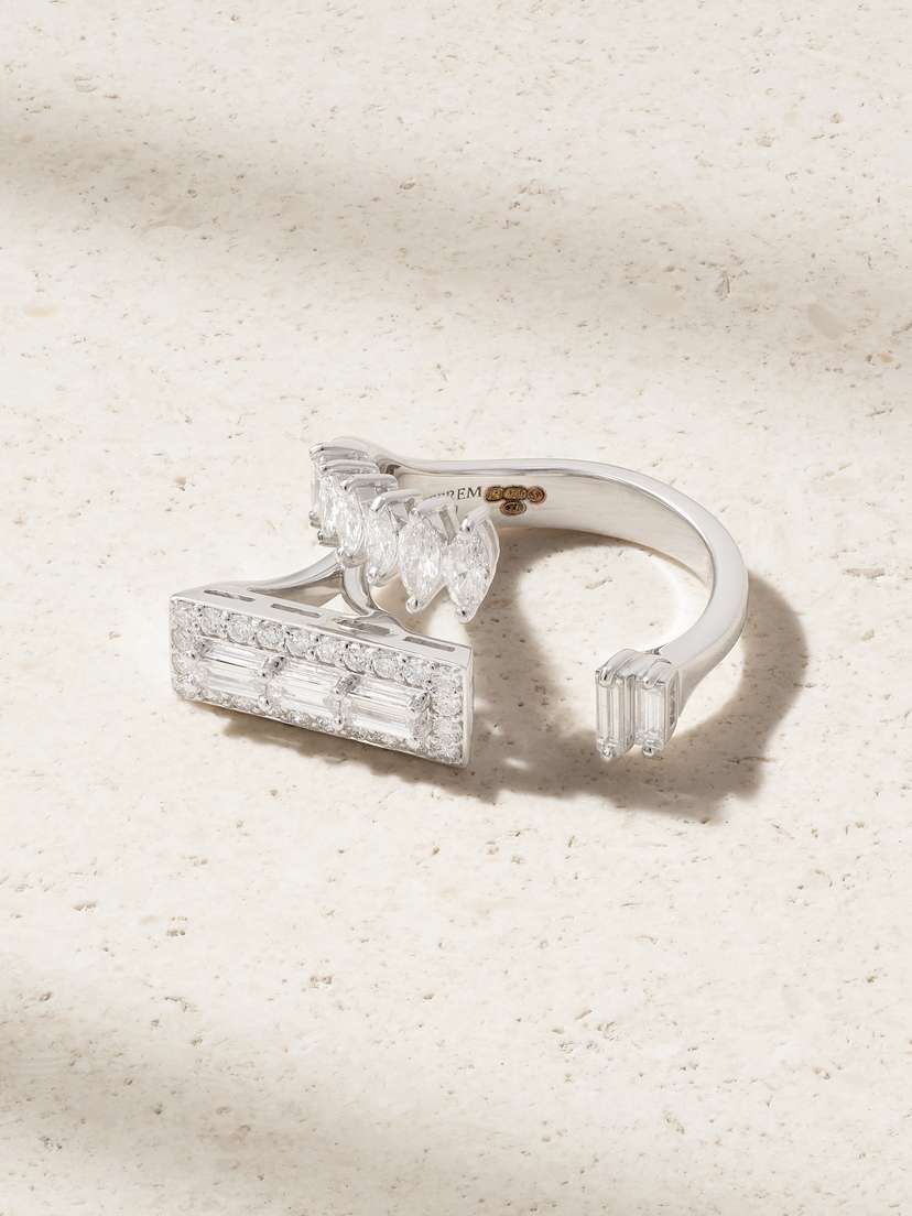 YEPREM Y-not 18-karat White Gold Diamond Ring