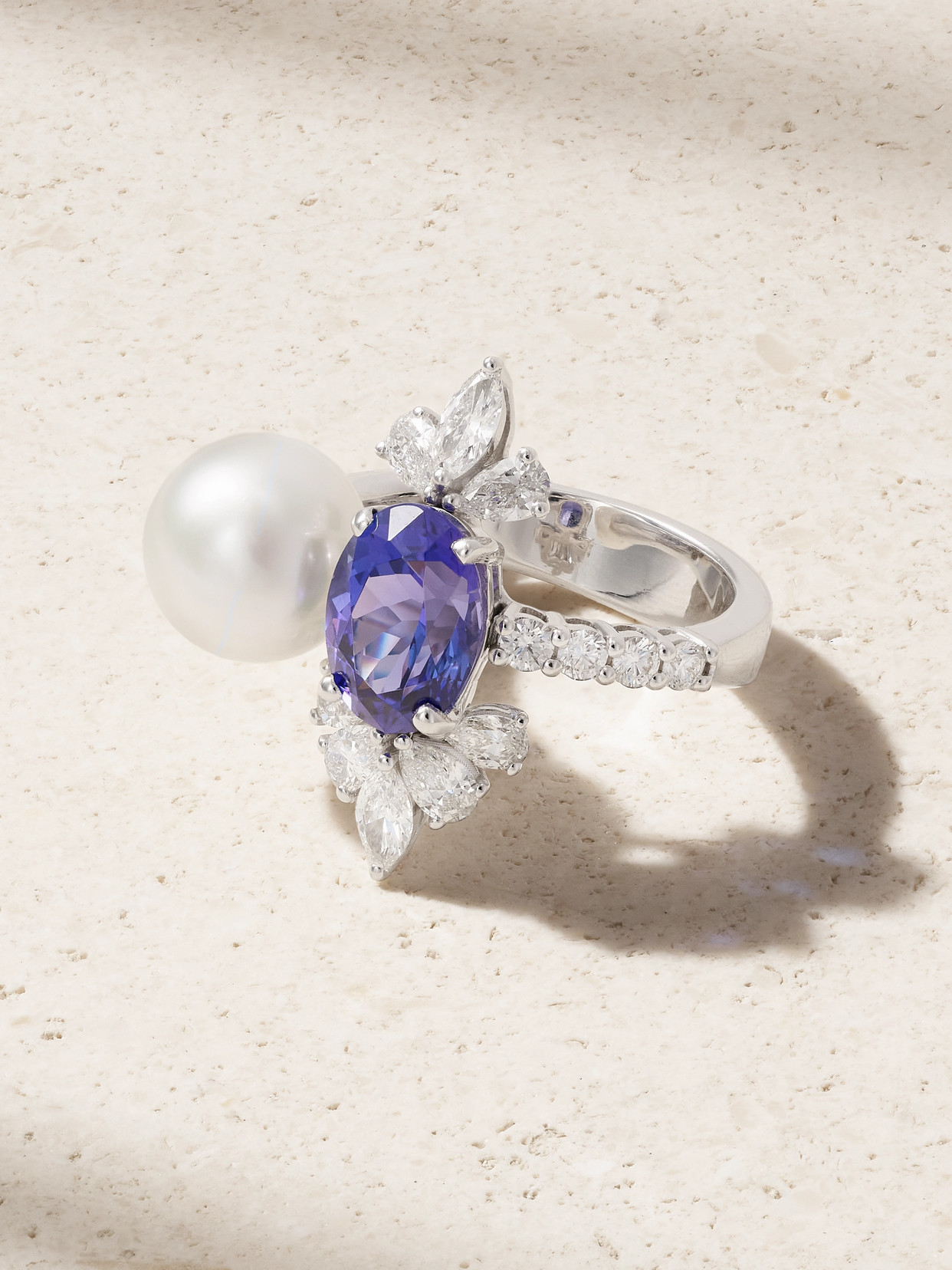 YEPREM - 18-karat White Gold Multi-stone Ring - 7