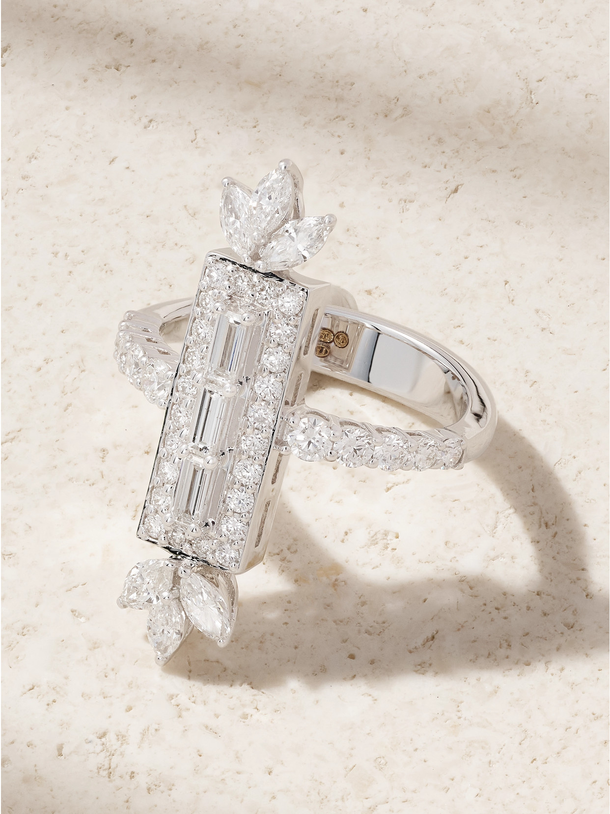 Yeprem 18-karat White Gold Diamond Ring In Metallic
