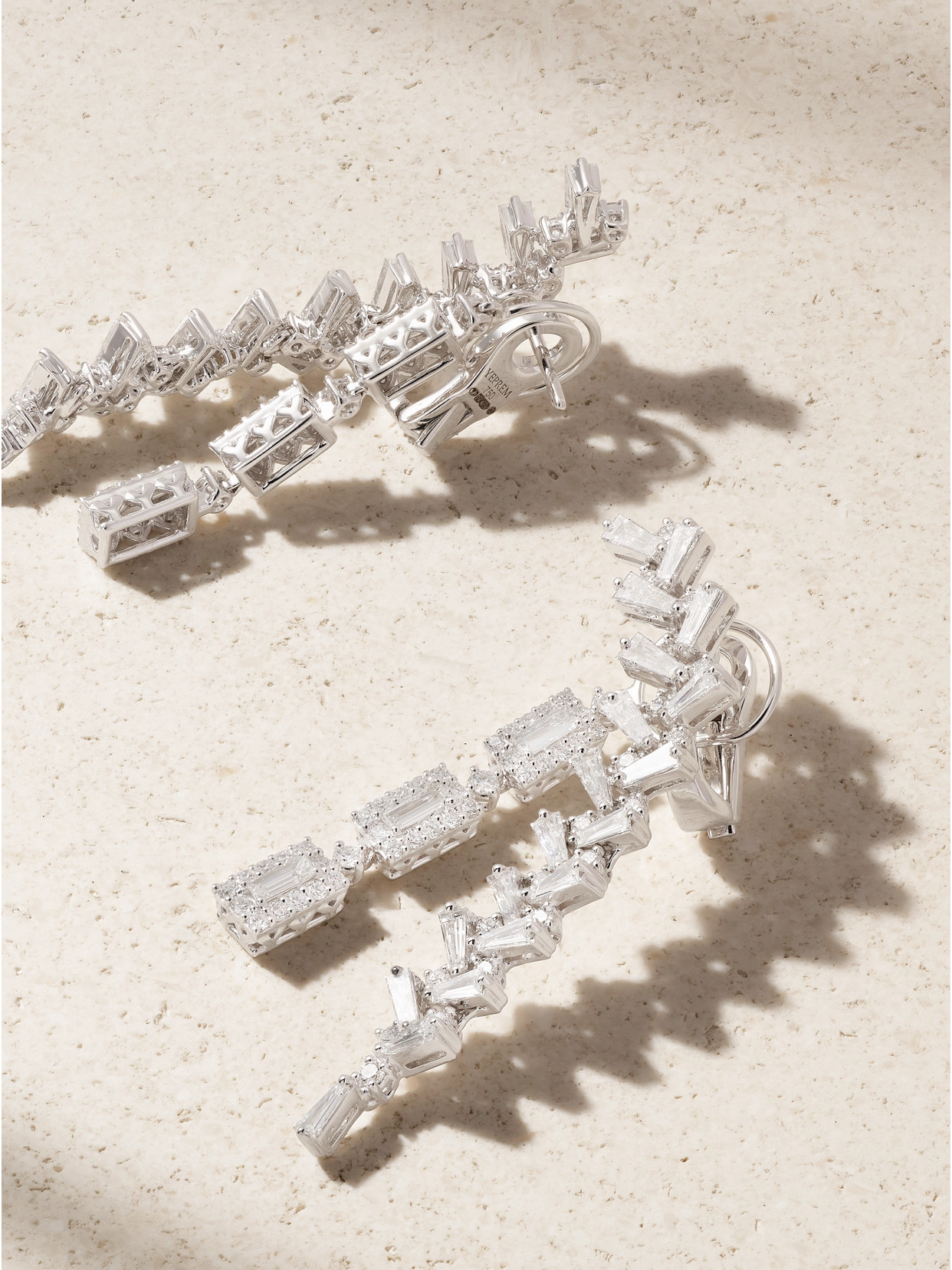 Yeprem 18-karat White Gold Diamond Earrings In Metallic