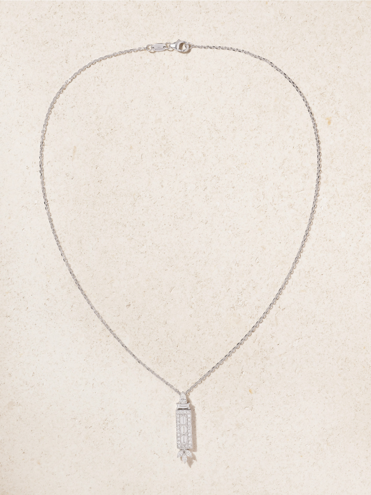 Yeprem 18-karat White Gold Diamond Necklace In Metallic