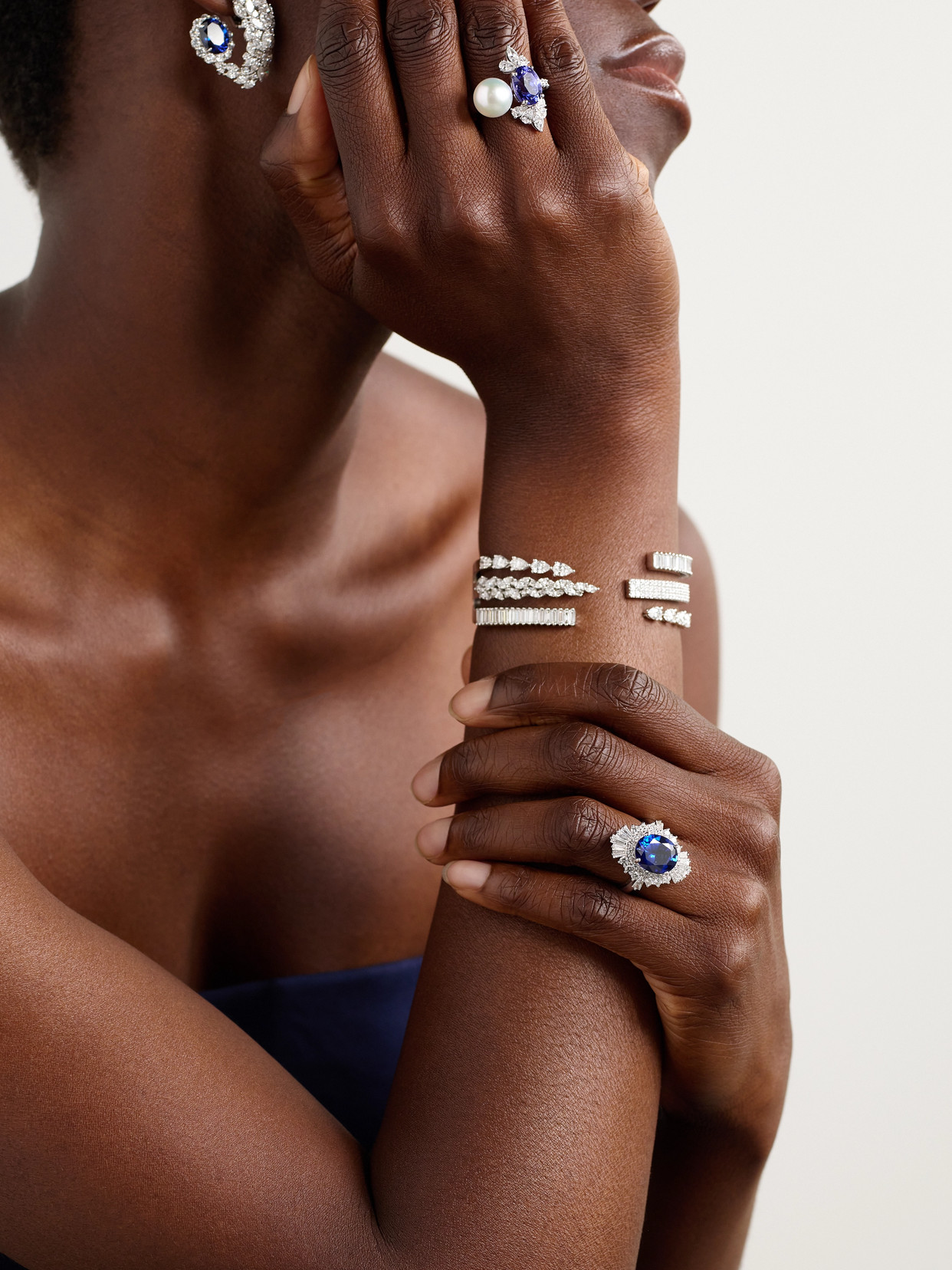 Yeprem 18-karat White Gold, Sapphire And Diamond Ring In Gold