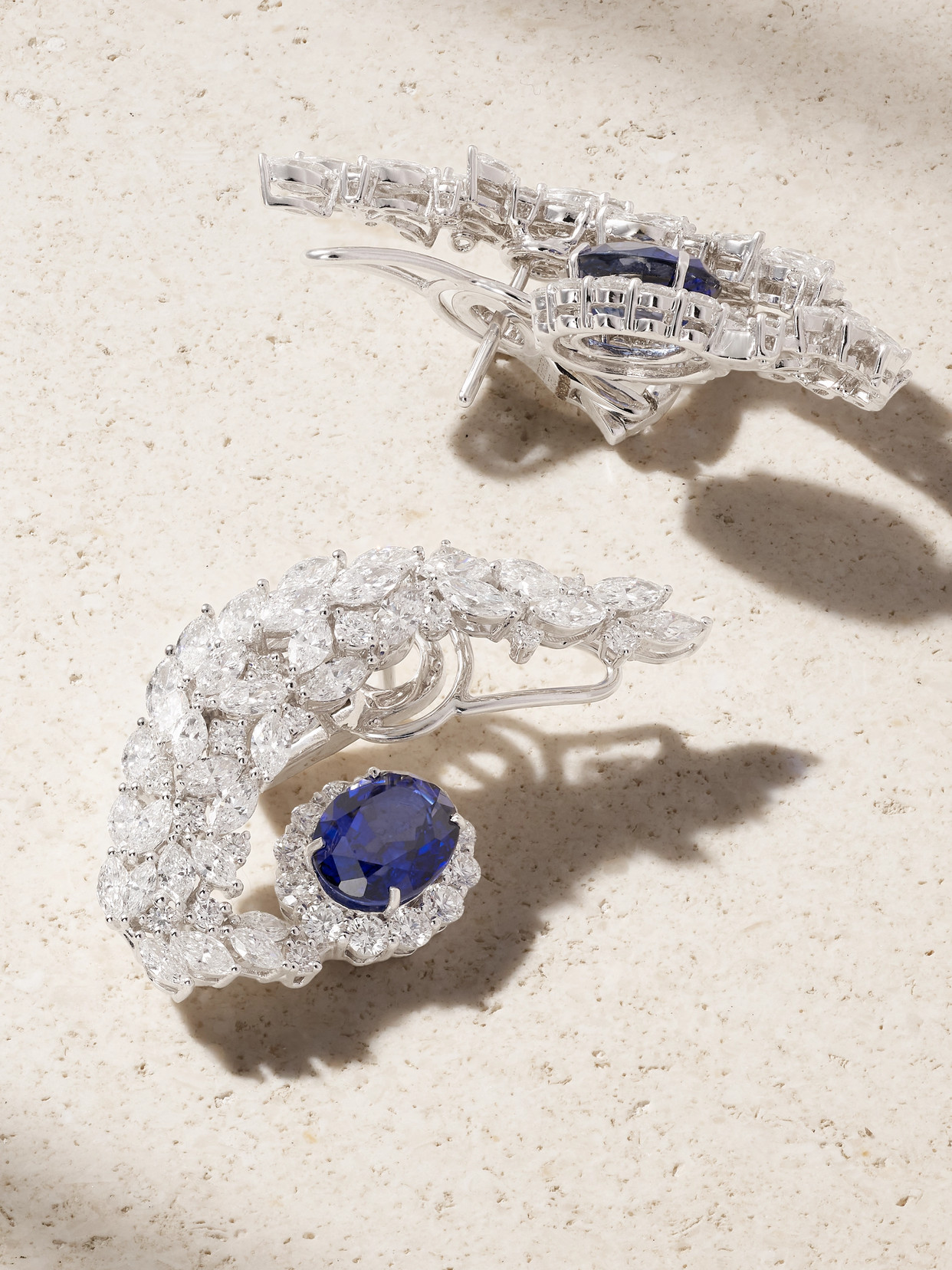Yeprem 18-karat White Gold, Diamond And Sapphire Earrings In Gold