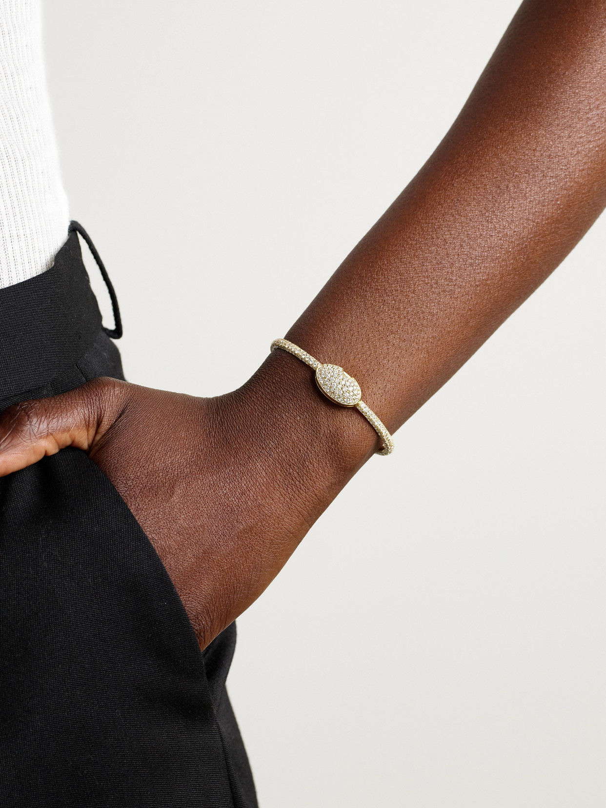 Marla Aaron Allstone Oval Musgrave 18-karat Gold Diamond Bracelet