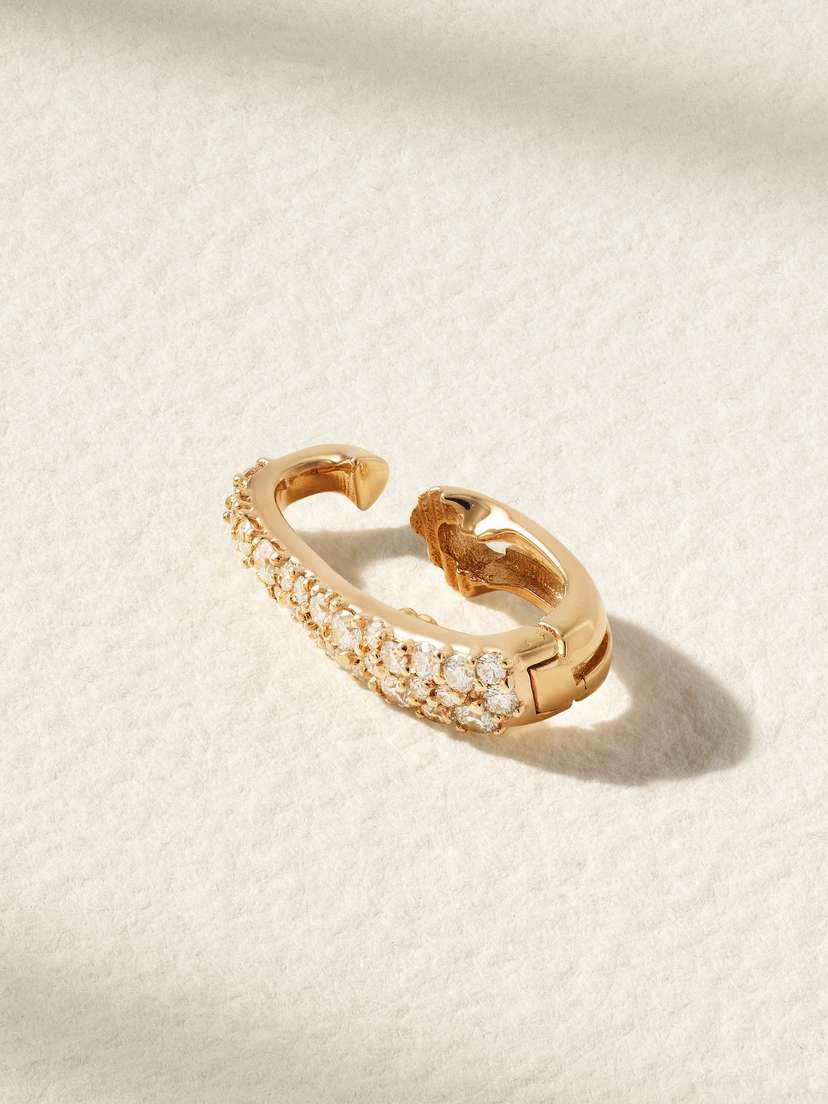 Marla Aaron Pieceless 14-karat Gold Diamond Ear Cuff
