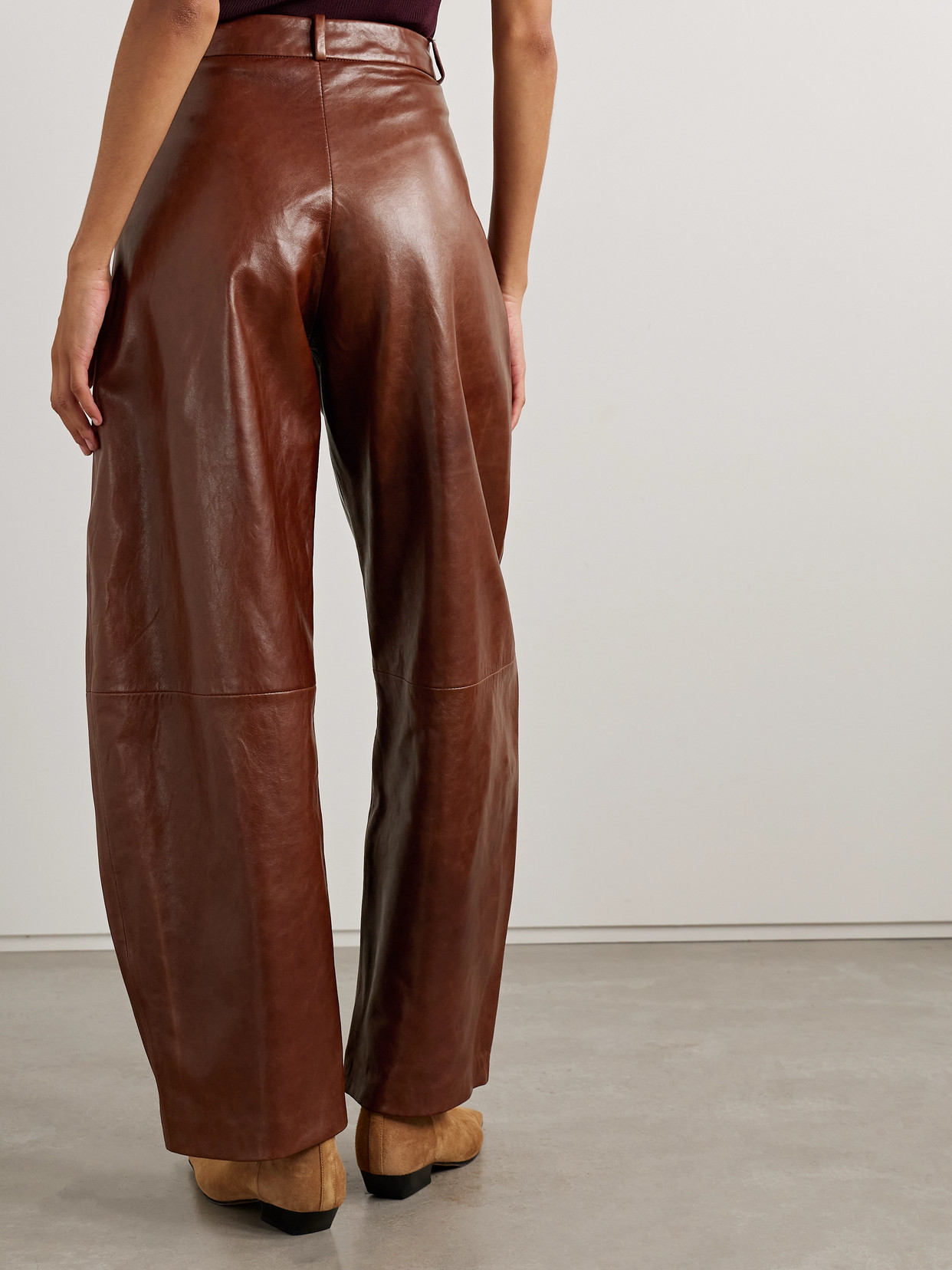 Nour Hammour Casual Pants With Belt Loops In Brown