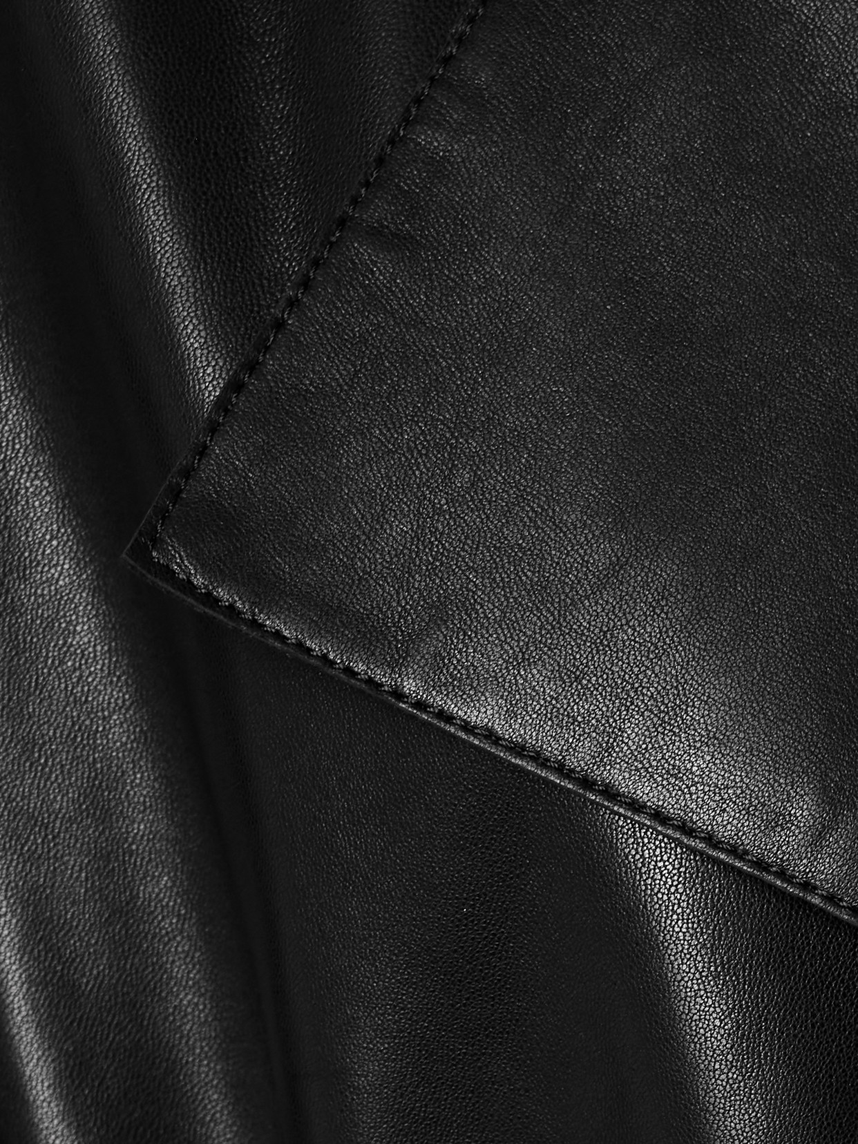 Nour Hammour Black Althea Belted Leather Jacket In Black
