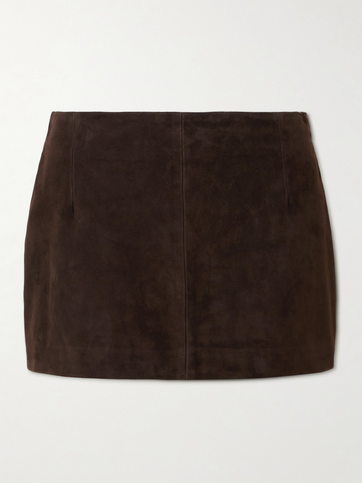 Nour Hammour Avery Suede Mini Skirt In Brown