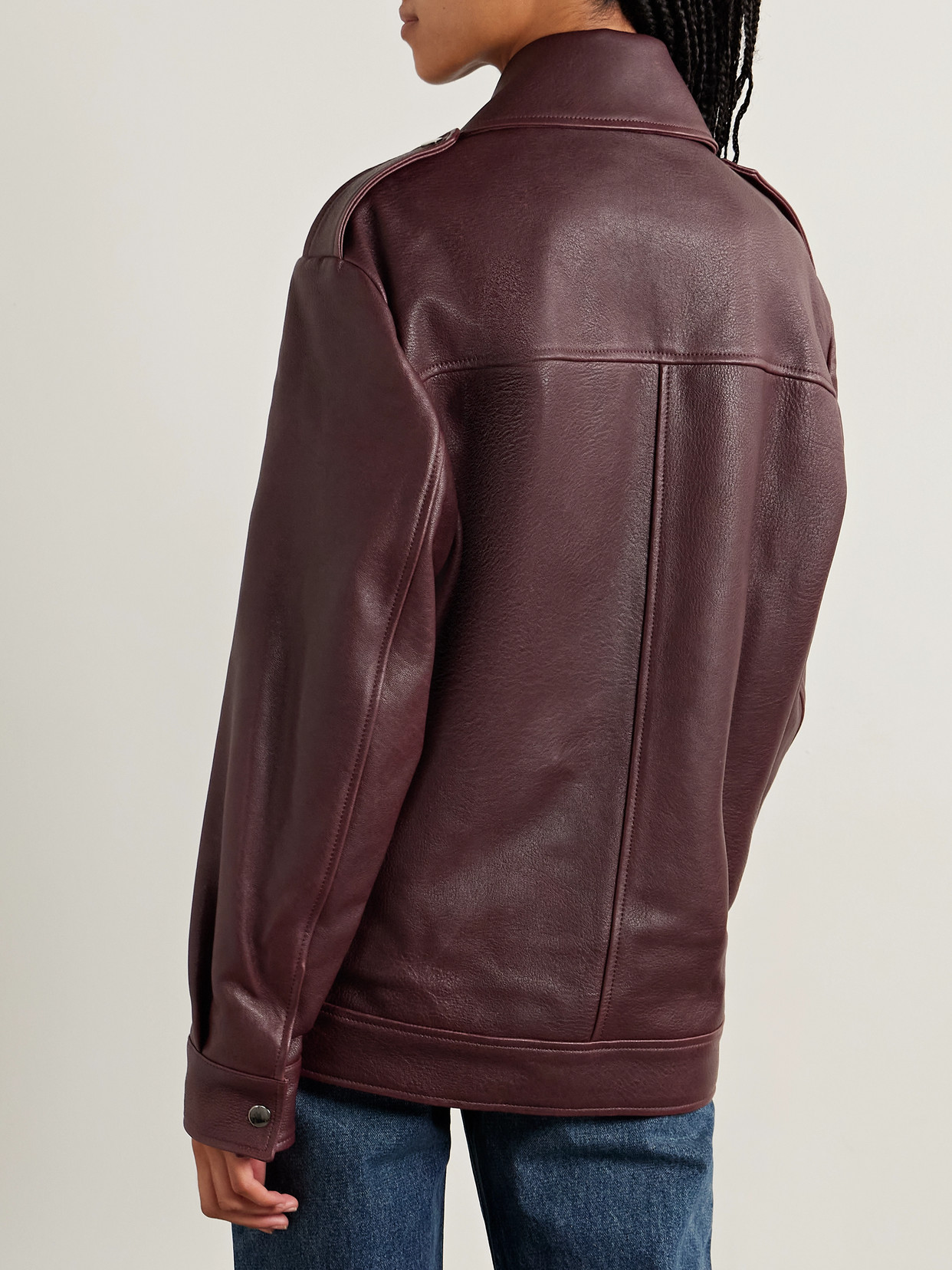 Nour Hammour Drey Leather Jacket In Brown