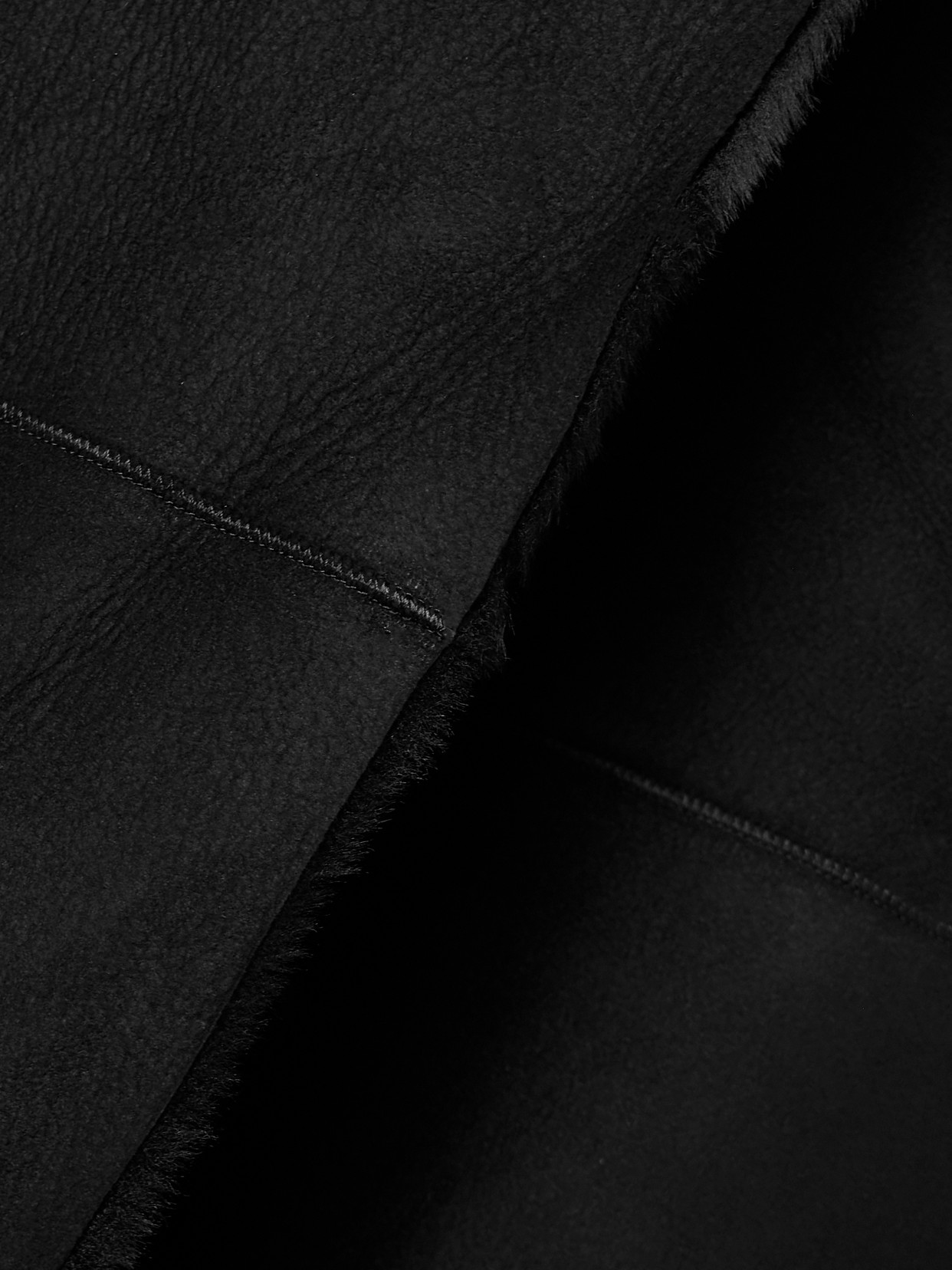 Nour Hammour Merinos Oversized Shearling Coat In Black