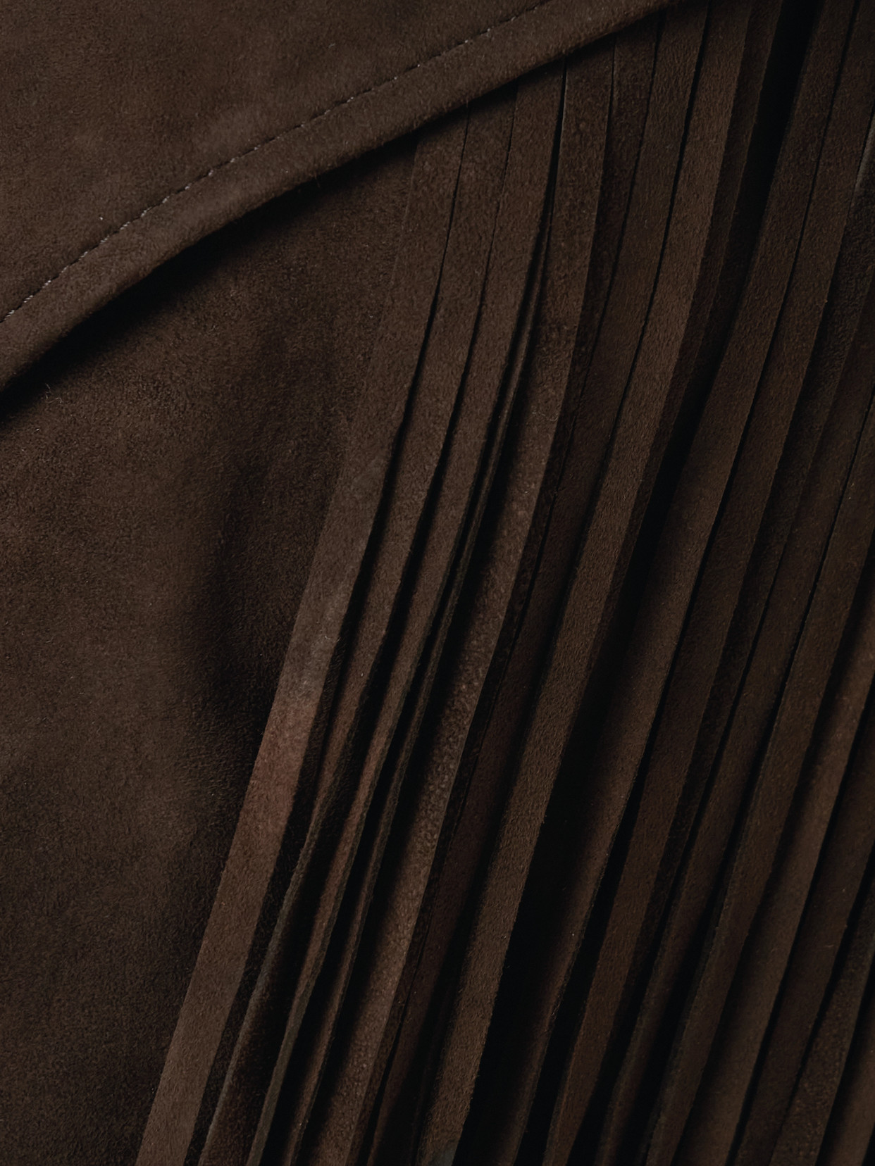 Nour Hammour Cassidy Belted Fringed Suede Jacket In Brown