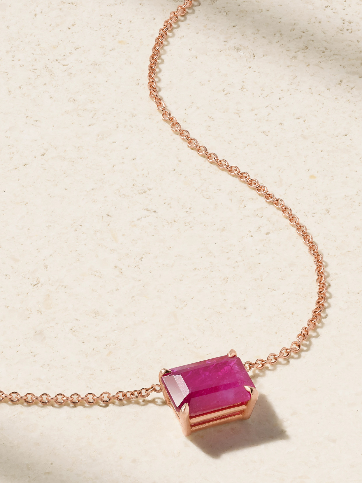Shay 18-karat Rose Gold, Ruby And Diamond Necklace