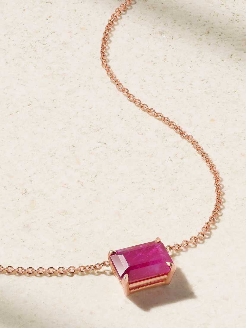 SHAY 18-karat Rose Gold, Ruby And Diamond Necklace