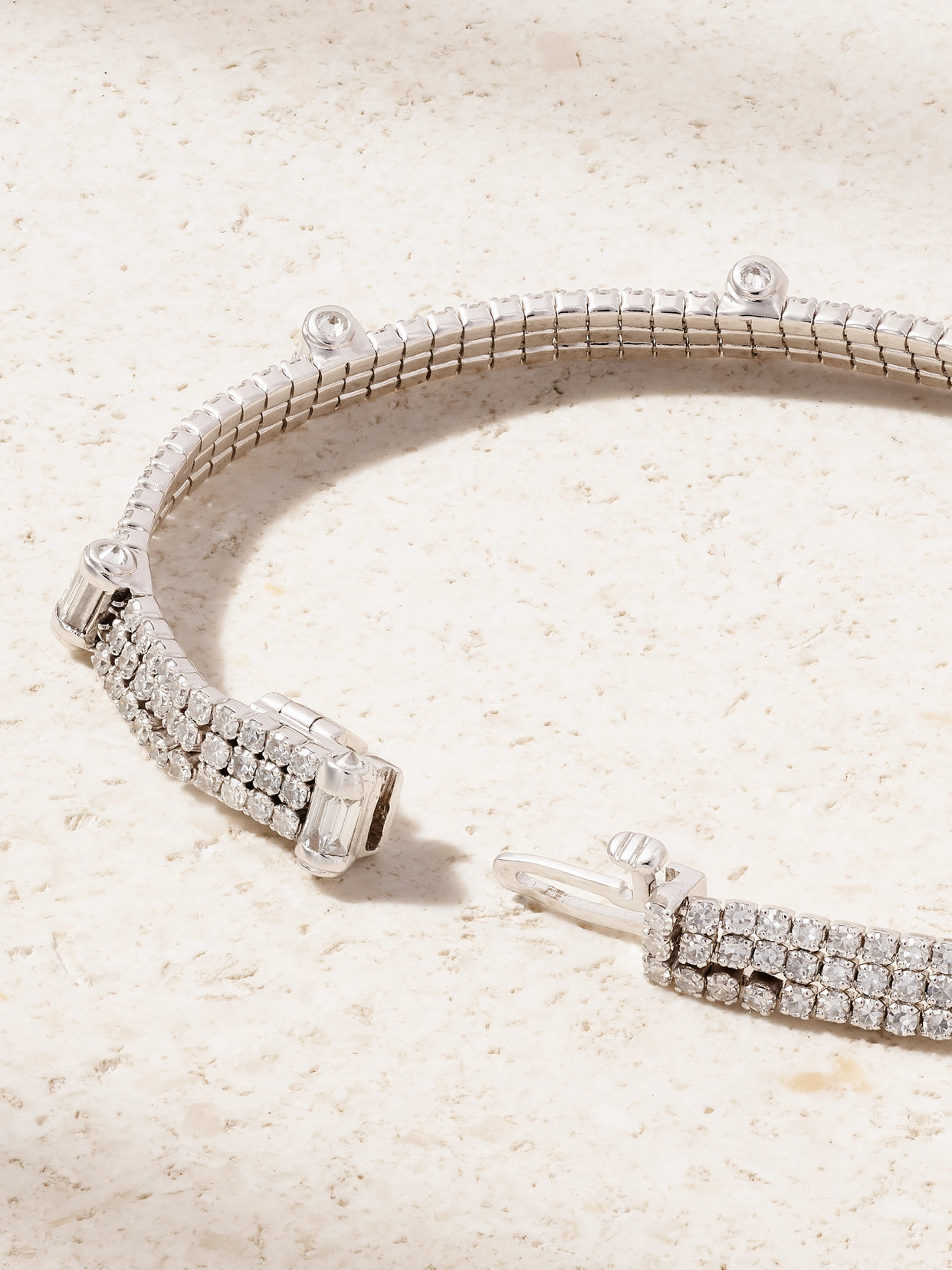 Shay Triple Thread Ripple 18-karat White Gold Diamond Bracelet In Gold