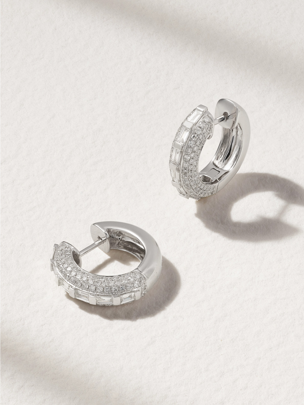 Shay 18-karat White Gold Diamond Earrings In Silver