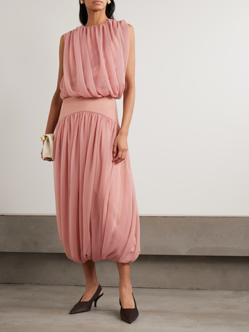 Abadia Gathered chiffon top