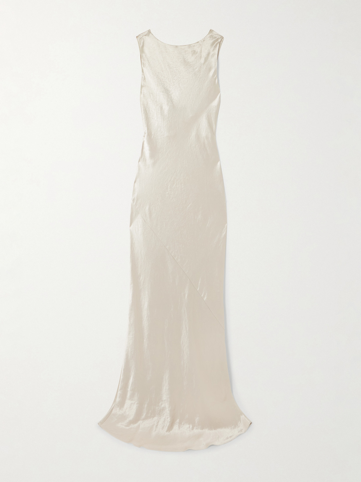 Abadia Draped Hammered-satin Gown In Silver
