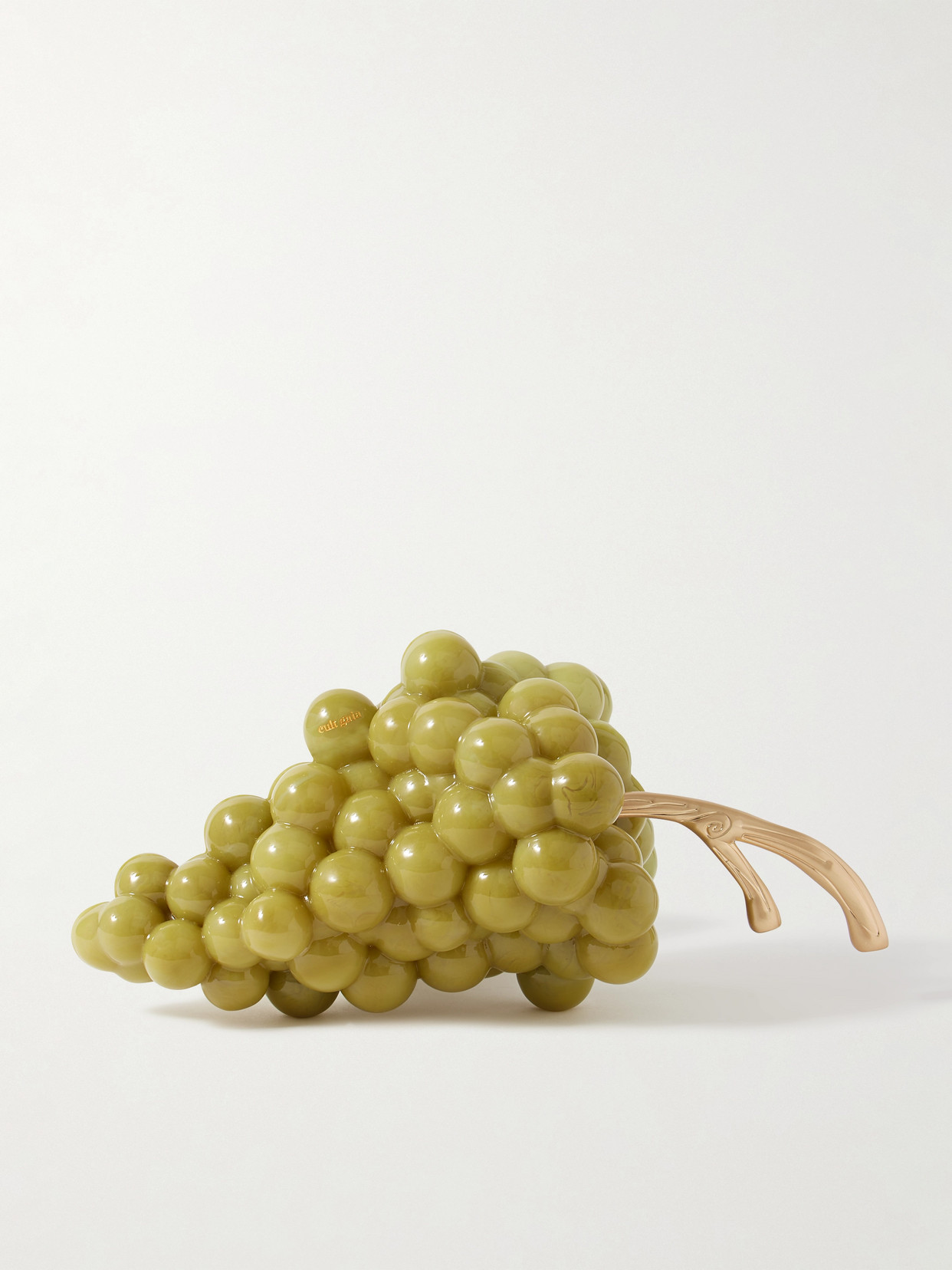 Cult Gaia Grape Resin And Gold-tone Clutch In Green