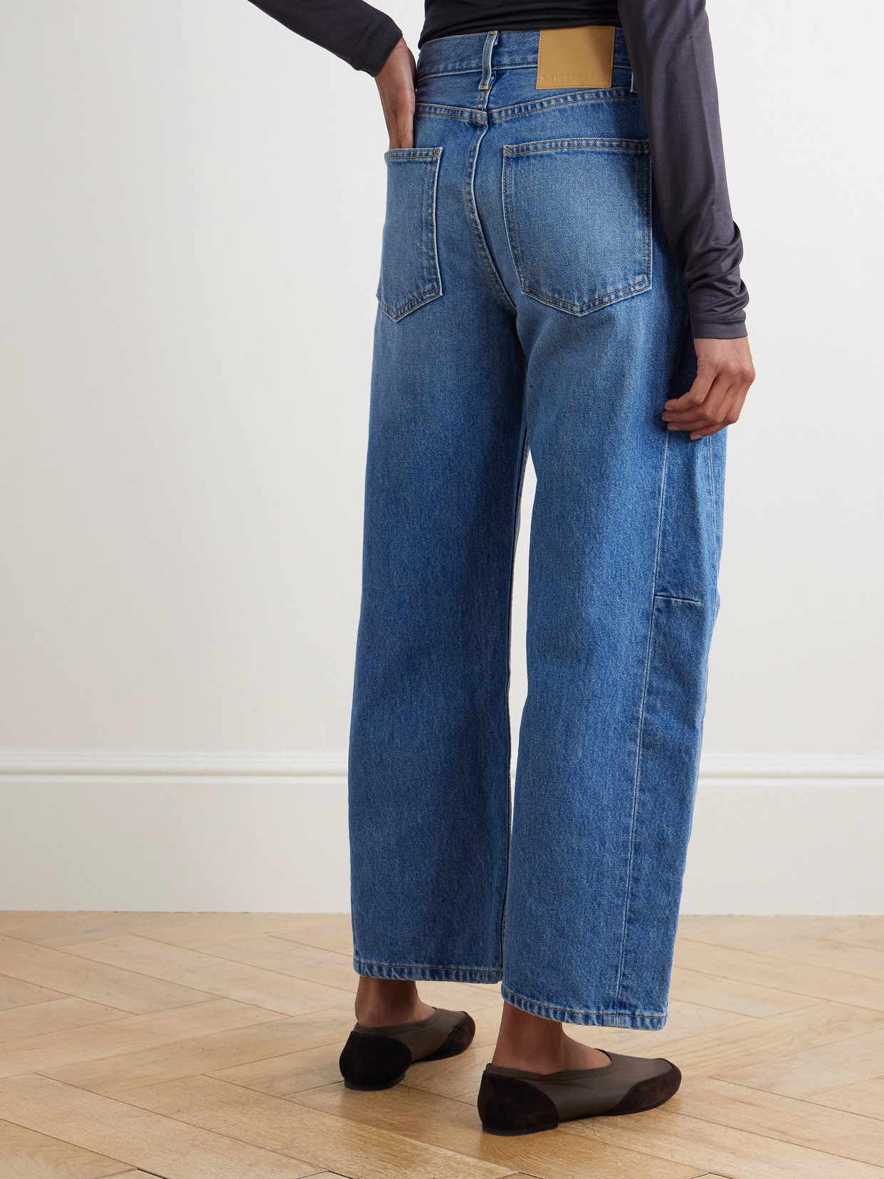 B Sides Slim Lasso Mid-rise Barrel-leg Jeans In Multi