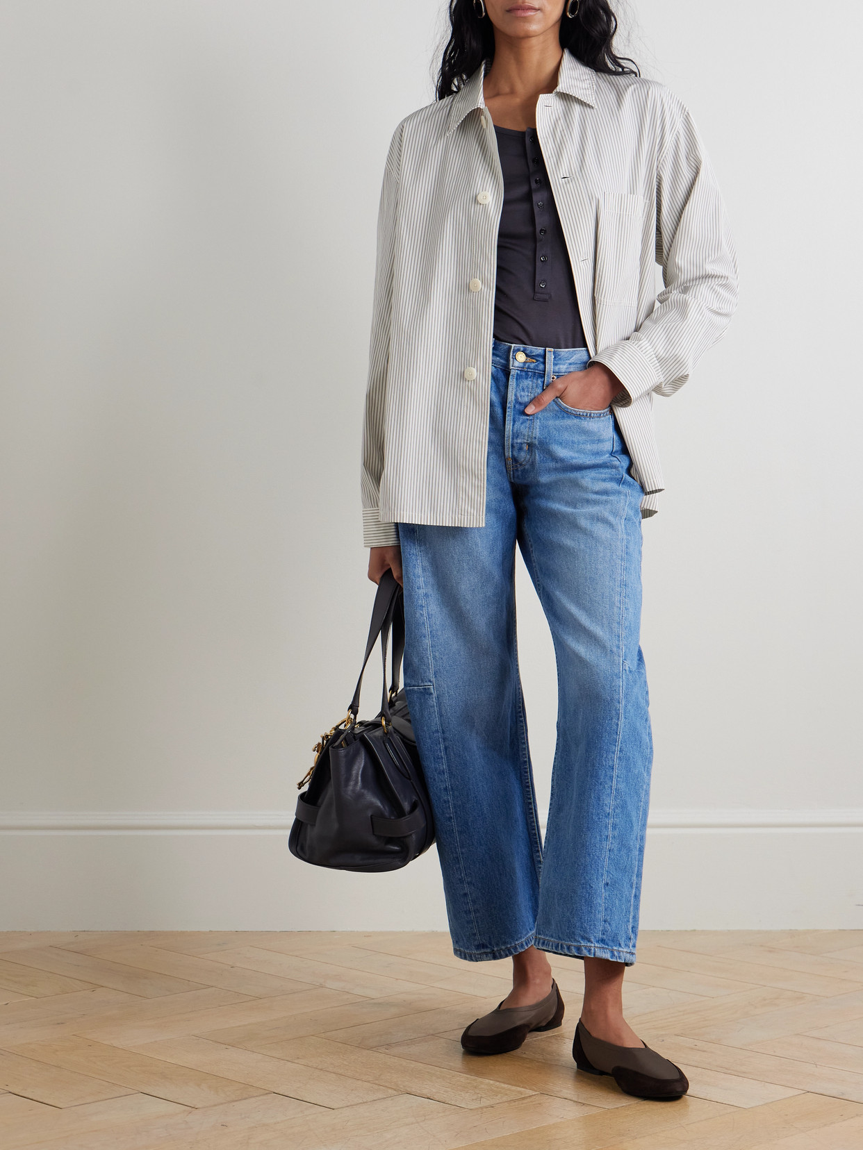 B Sides Slim Lasso Mid-rise Barrel-leg Jeans In Multi