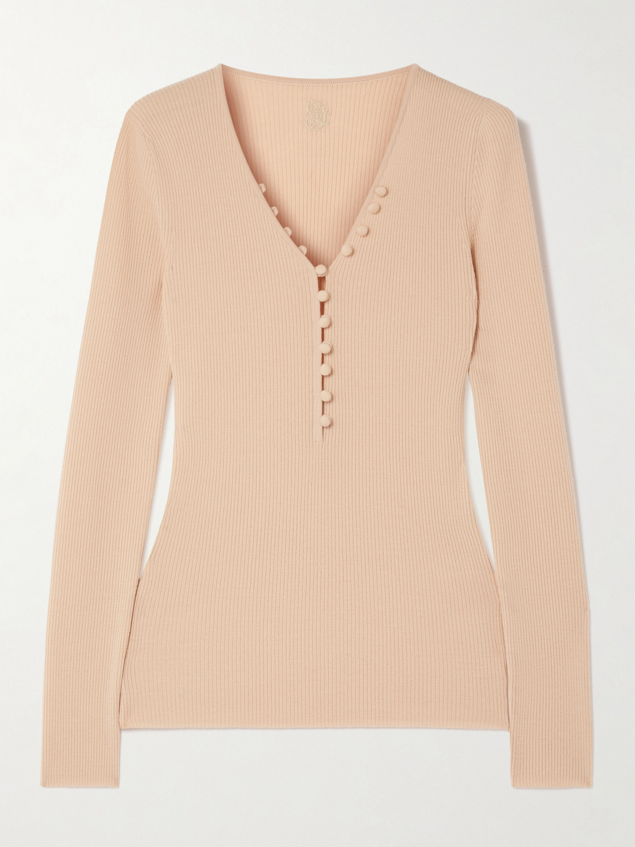 Chloé Chloè Wool Henley Shirt In Pink