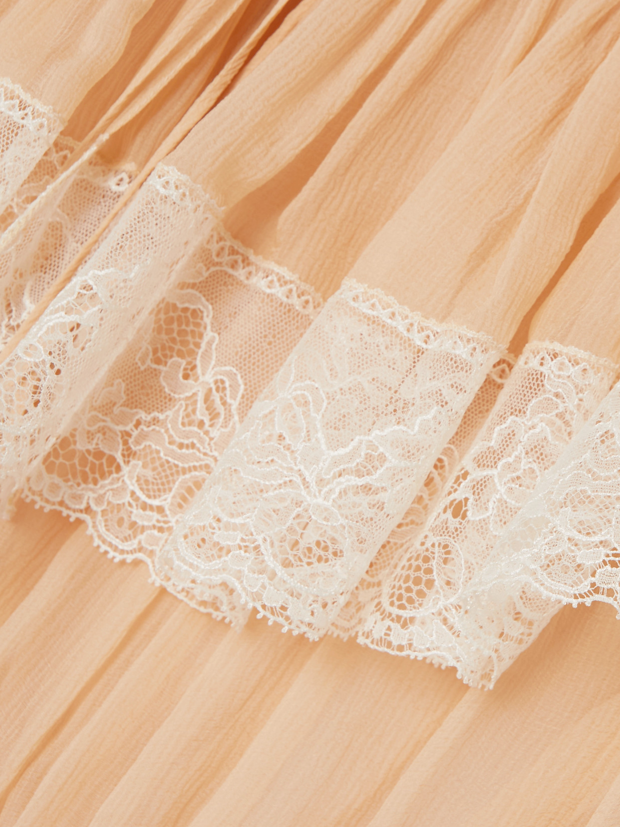 Chloé Tiered Organic Silk-mousseline Blouse In Orange