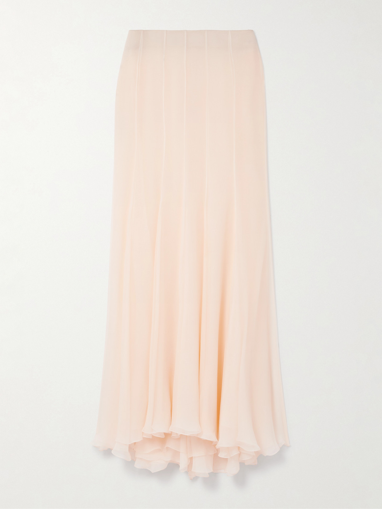 Chloé Women Nude Silk Muslin Fluid Maxi Skirt In Pink