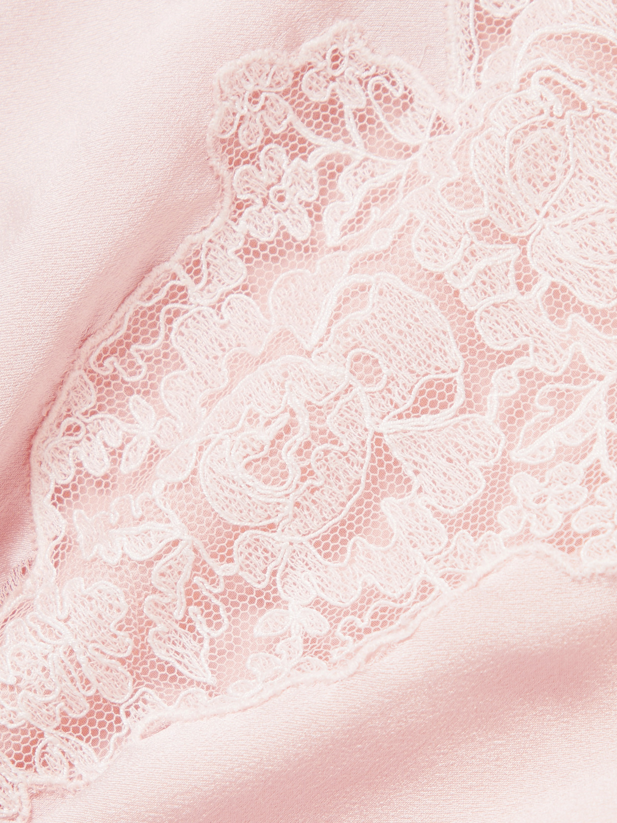 Chloé - Cotton-Blend Lace-Trimmed Silk-Satin Top