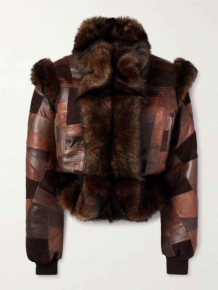 Chloé Patchwork Leather And Shearling Jacket