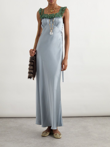 Chloé Lace-trimmed silk-satin gown