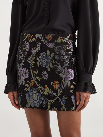 Chloé Floral-brocade mini skirt
