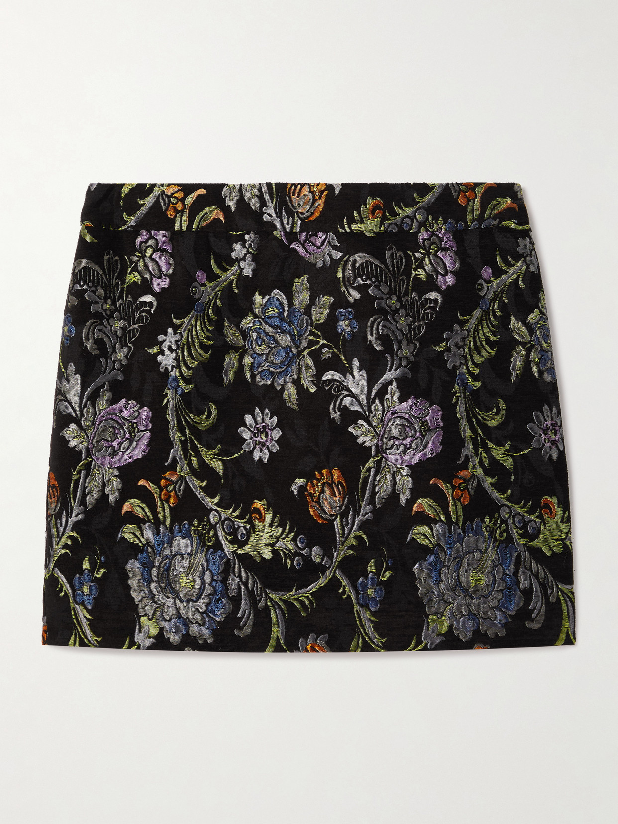 Chloé Floral-brocade Mini Skirt In Black