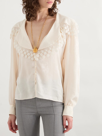Chloé Organic silk-jacquard blouse