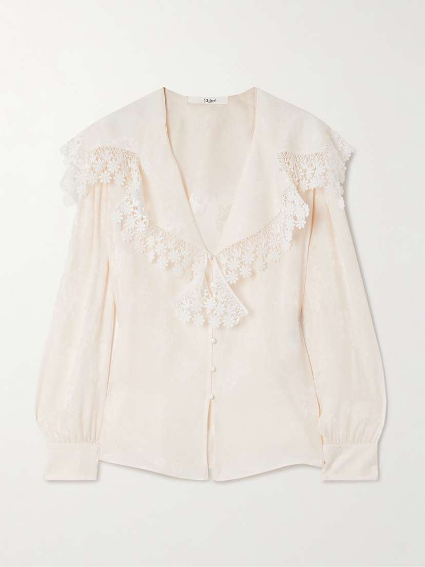 Chloé Organic Silk-jacquard Blouse