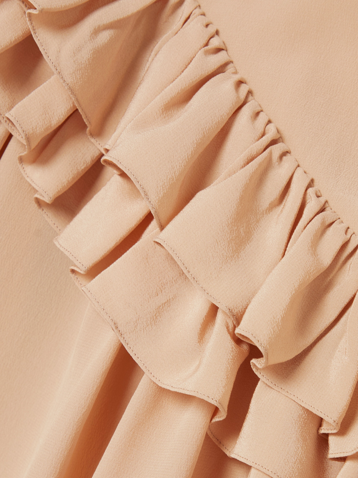 Chloé Sand Brown Oversized Ruffle Top In Neutral
