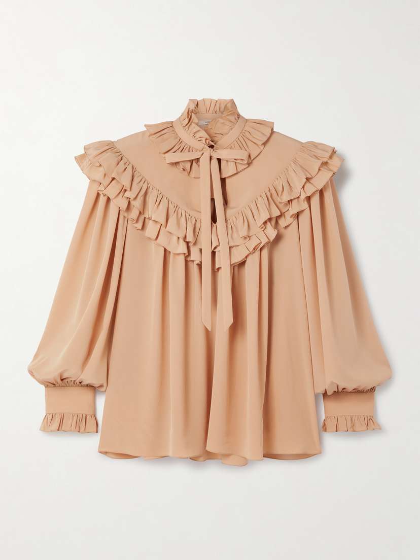 Chloé Ruffled Organic Silk Blouse