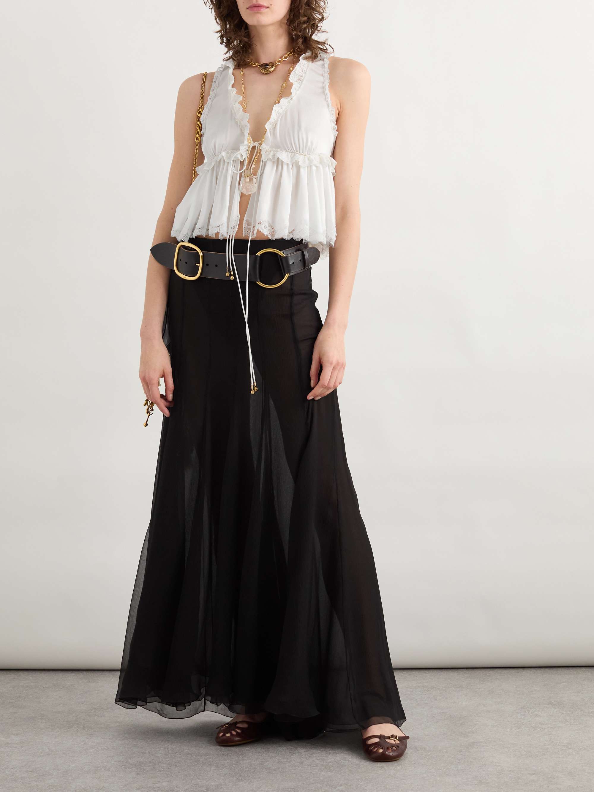 CHLOÉ Organic silk-mousseline maxi skirt | NET-A-PORTER